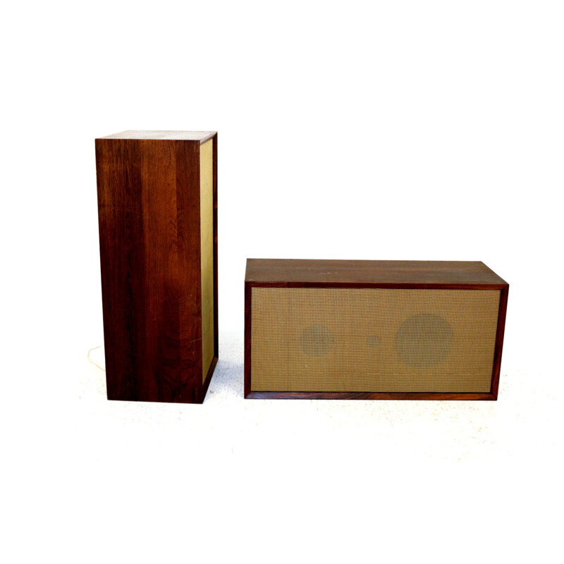 Pair of vintage rosewood speakers Cavodius, Denmark 1960