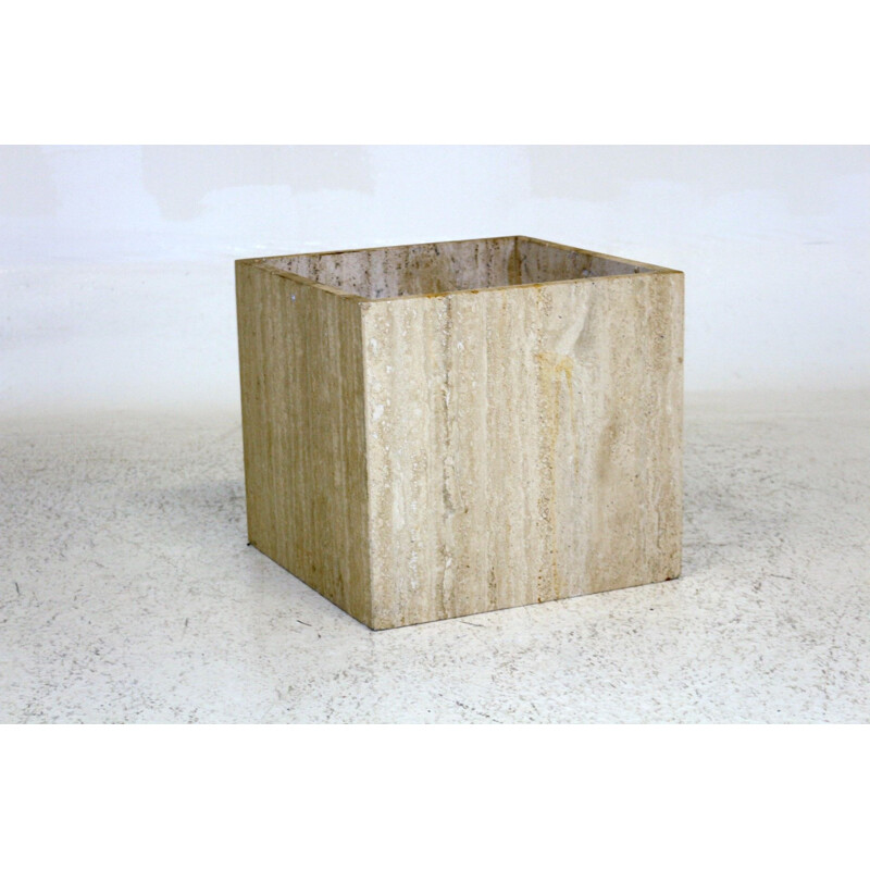 Vintage travertine pot, Italy 1970