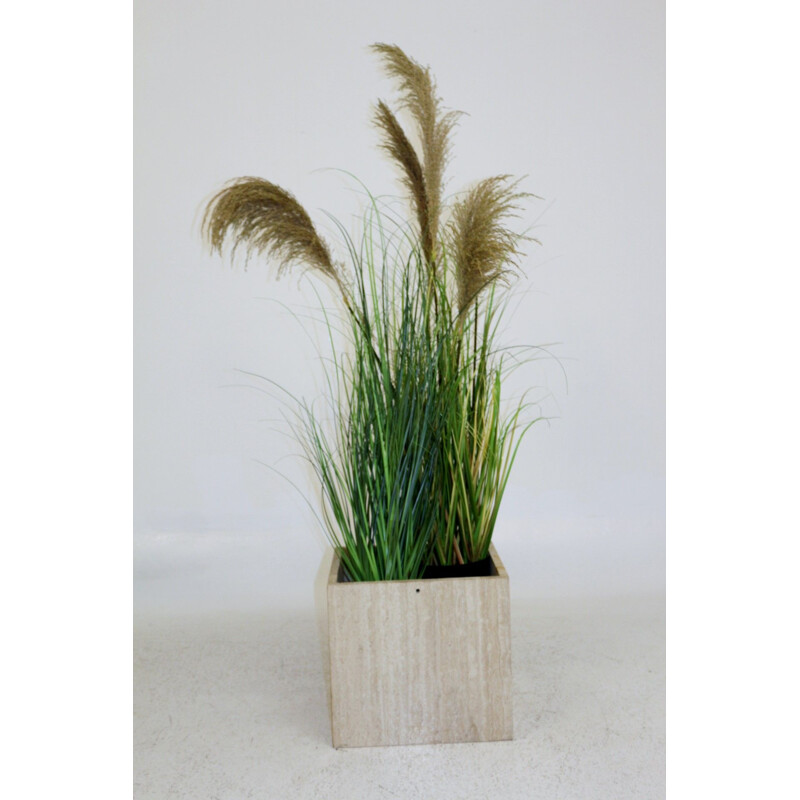 Vintage travertine pot, Italy 1970