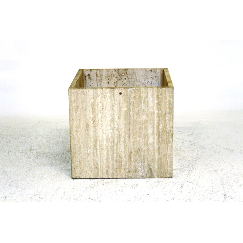 Vintage travertine pot, Italy 1970