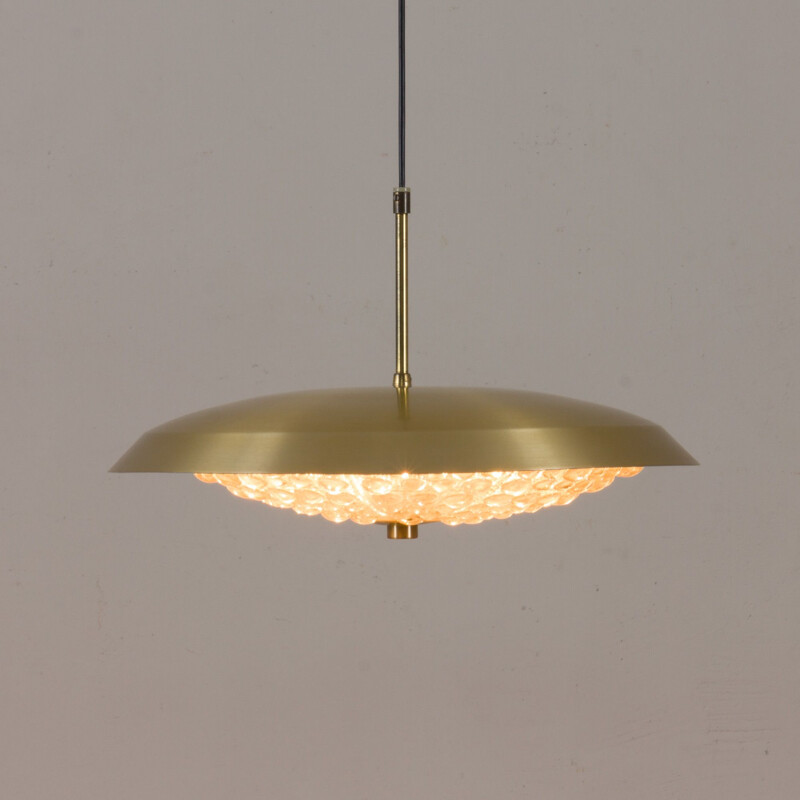 Vintage Brass Pendant Lamp by Carl Fagerlund for Orrefors 1960s