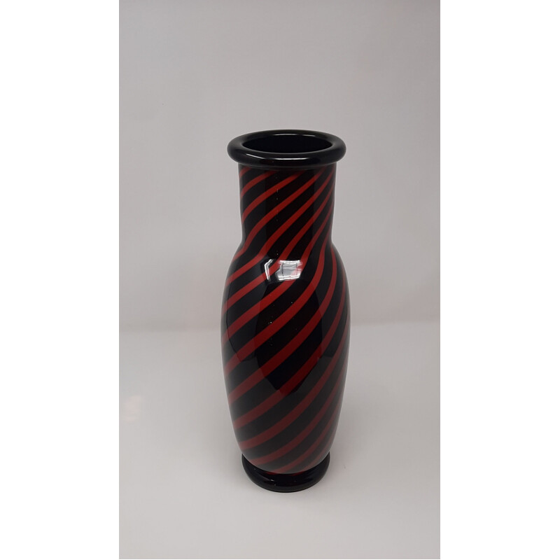 Vase vintage "Rosso Nero" By Archimede Seguso 1960s