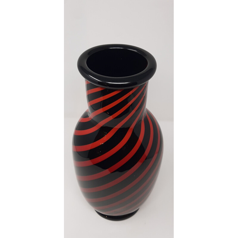 Vase vintage "Rosso Nero" By Archimede Seguso 1960s