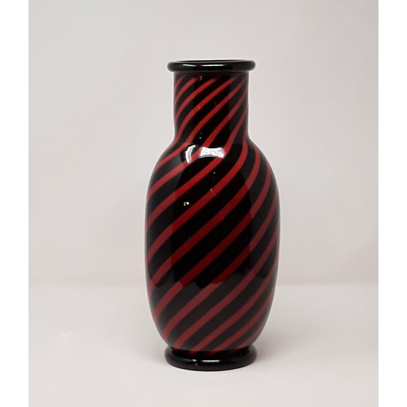 Vase vintage "Rosso Nero" By Archimede Seguso 1960s