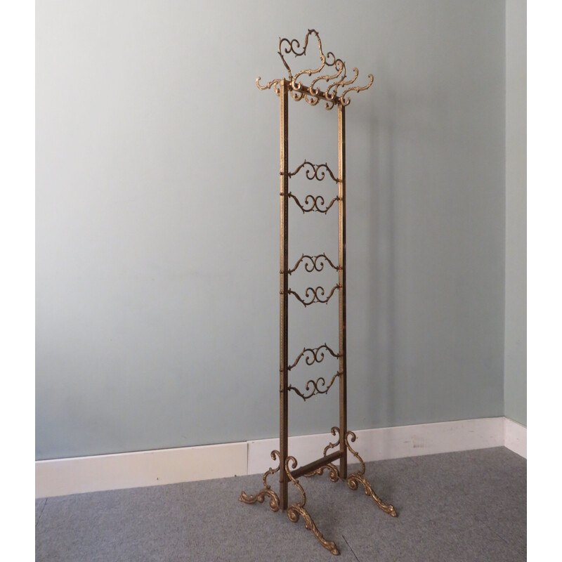 Vintage Hollywood Regency standing coatrack