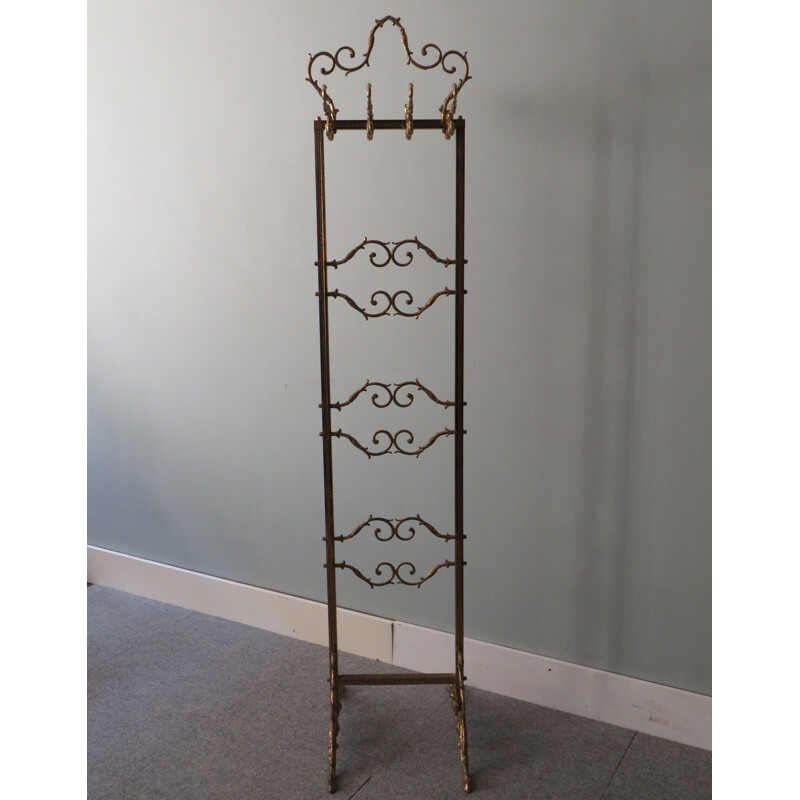 Vintage Hollywood Regency standing coatrack