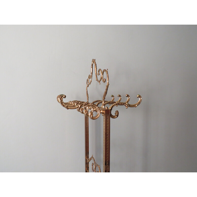 Vintage Hollywood Regency standing coatrack