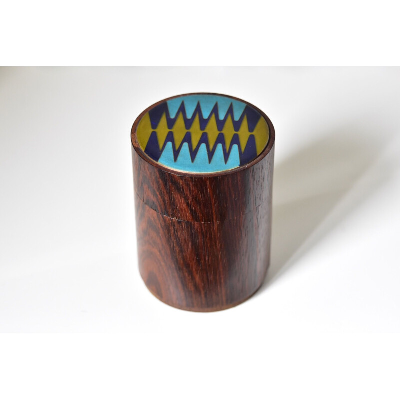 Vintage enamelled modernist wooden box by Scholz and Lammel, Germany 1960