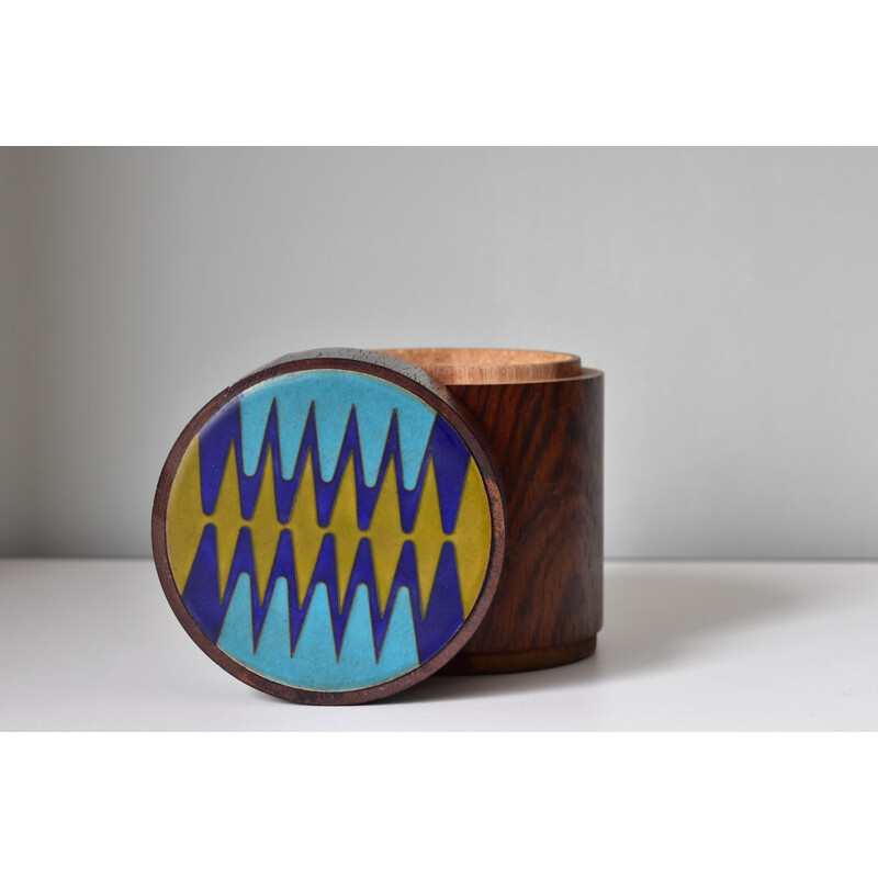 Vintage enamelled modernist wooden box by Scholz and Lammel, Germany 1960
