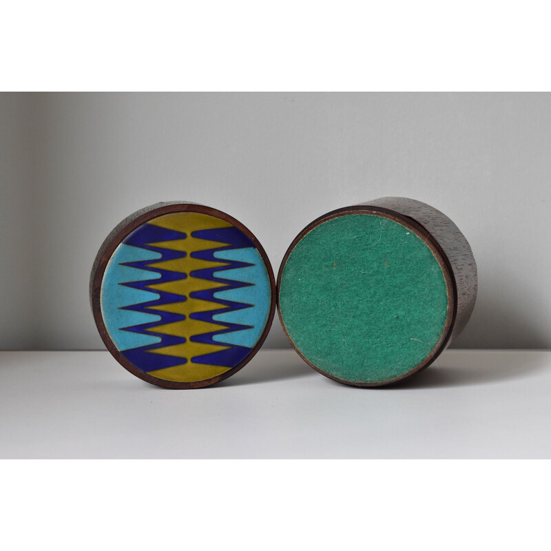 Vintage enamelled modernist wooden box by Scholz and Lammel, Germany 1960