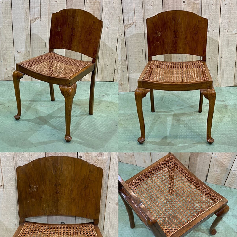 Vintage Art Deco walnut occasional chair