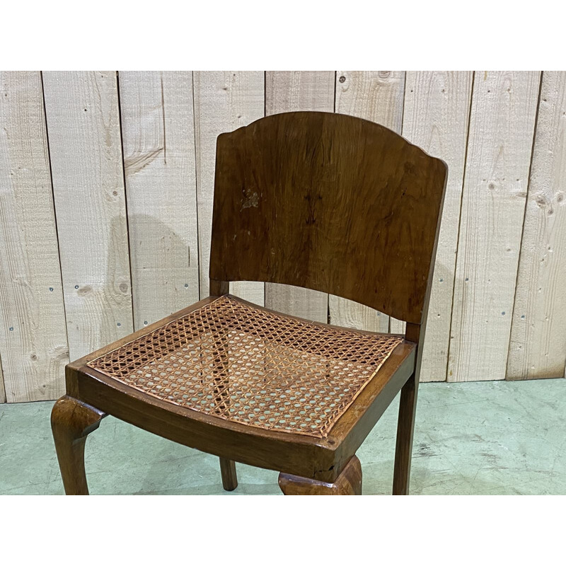 Vintage Art Deco walnut occasional chair