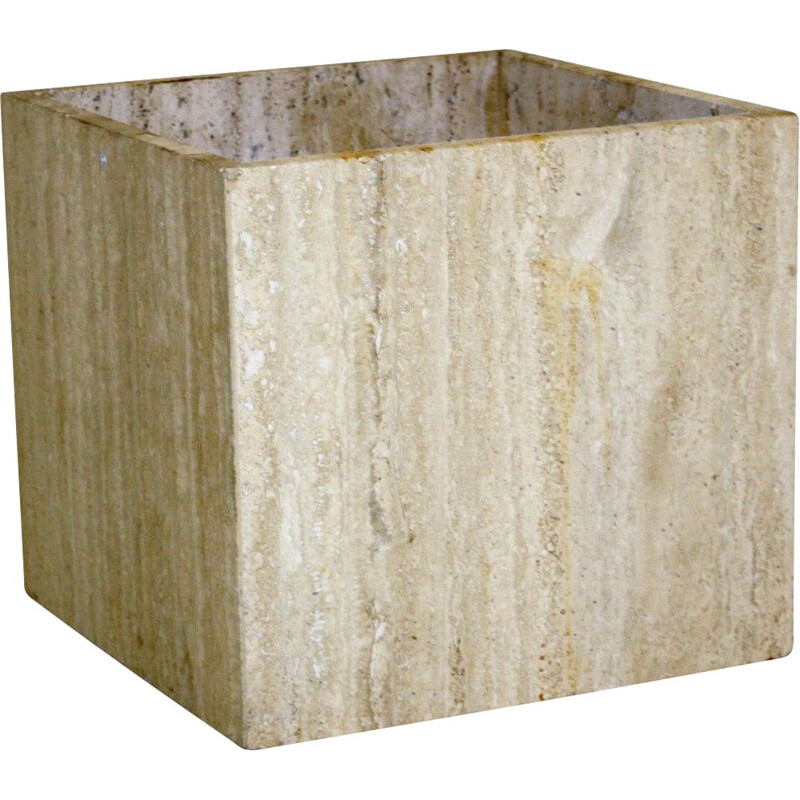 Vintage travertine pot, Italy 1970