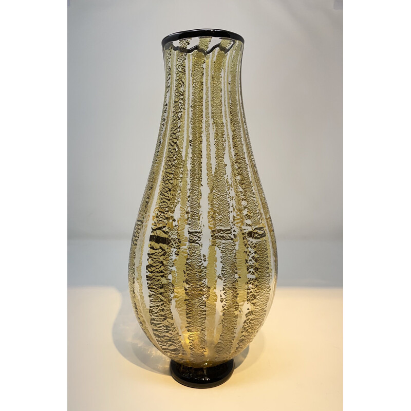 Vase vintage en verre de Murano par Seguso Viro, 1990