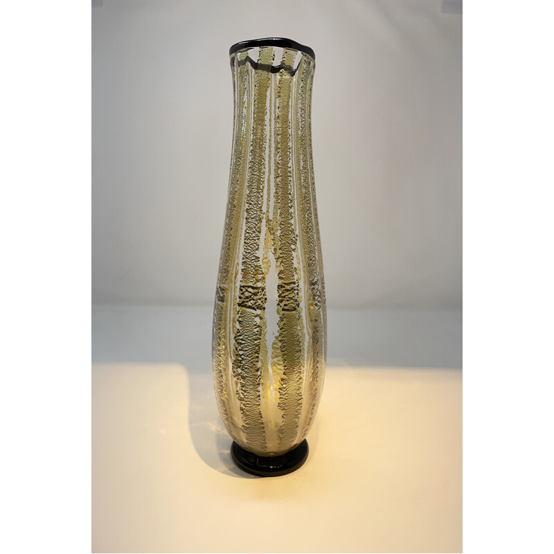 Vintage Murano Glass Vase By Seguso Viro, 1990s
