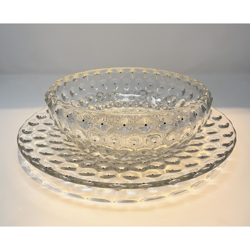 Vintage Plate And Bowl Model Cactus By René Lalique 1940s