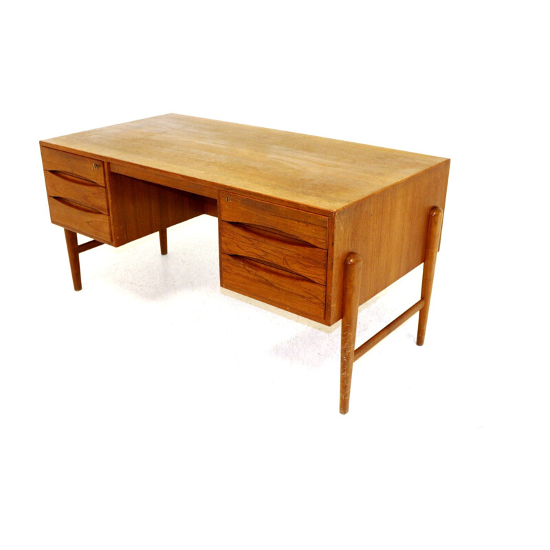 Vintage teak desk by Christian Moller, Denmark 1960s