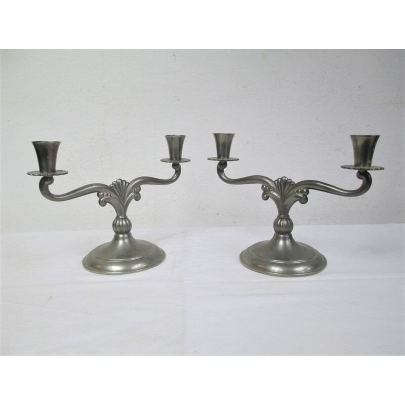 Pair of vintage candle holders, Sweden 1930