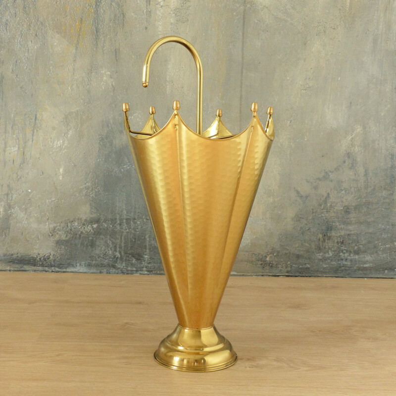 Vintage Brass Umbrella Stand 1950s