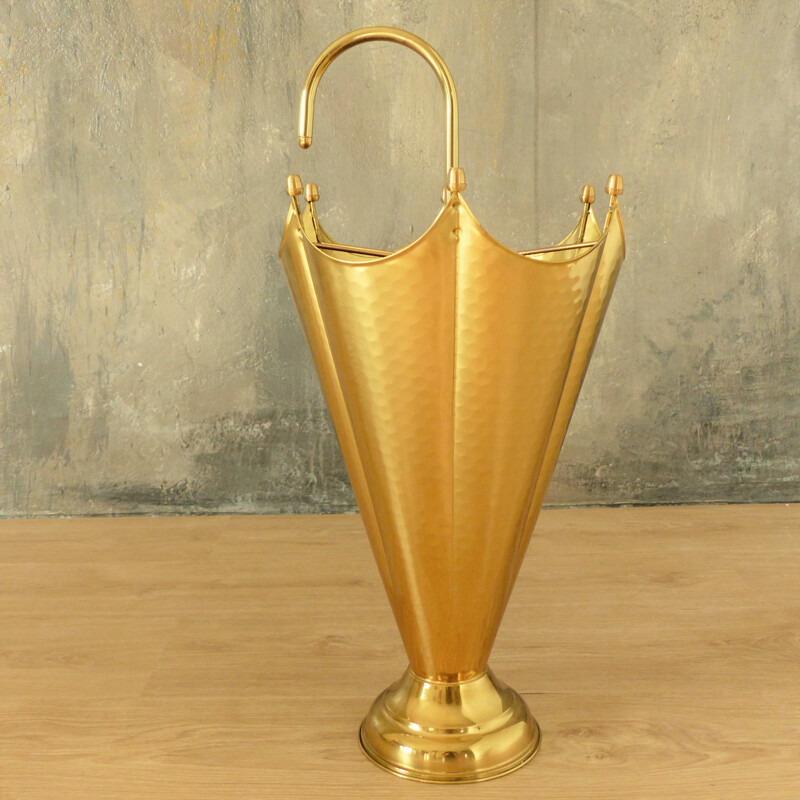 Vintage Brass Umbrella Stand 1950s