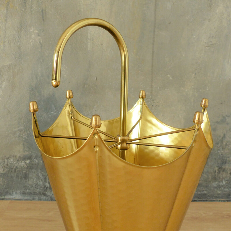 Vintage Brass Umbrella Stand 1950s