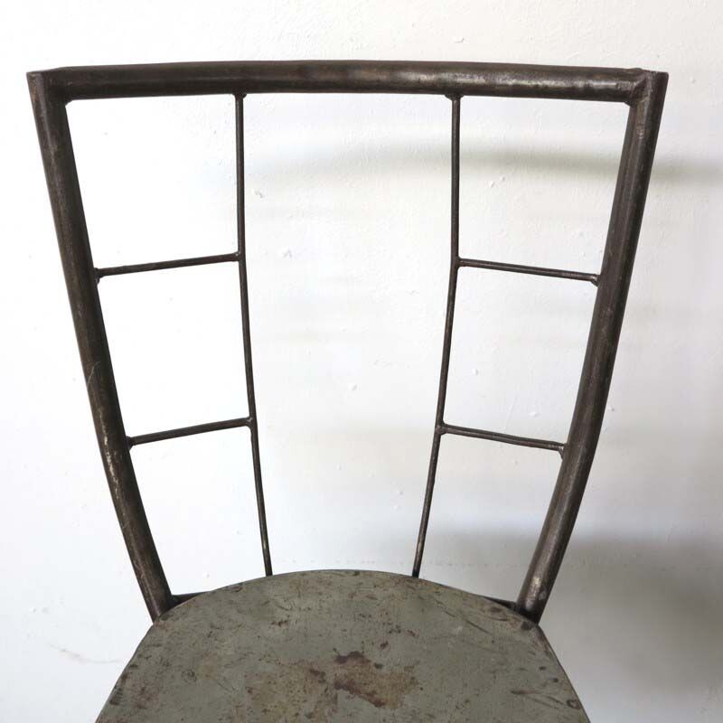 Pair of vintage Industrial Metal Side Chairs 1950s