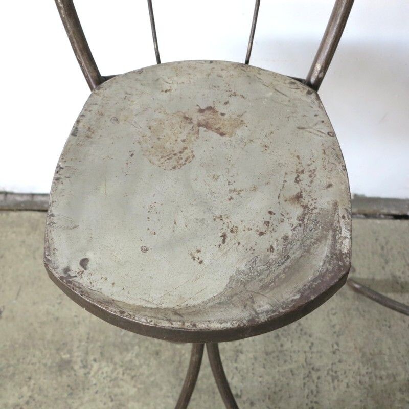 Pair of vintage Industrial Metal Side Chairs 1950s