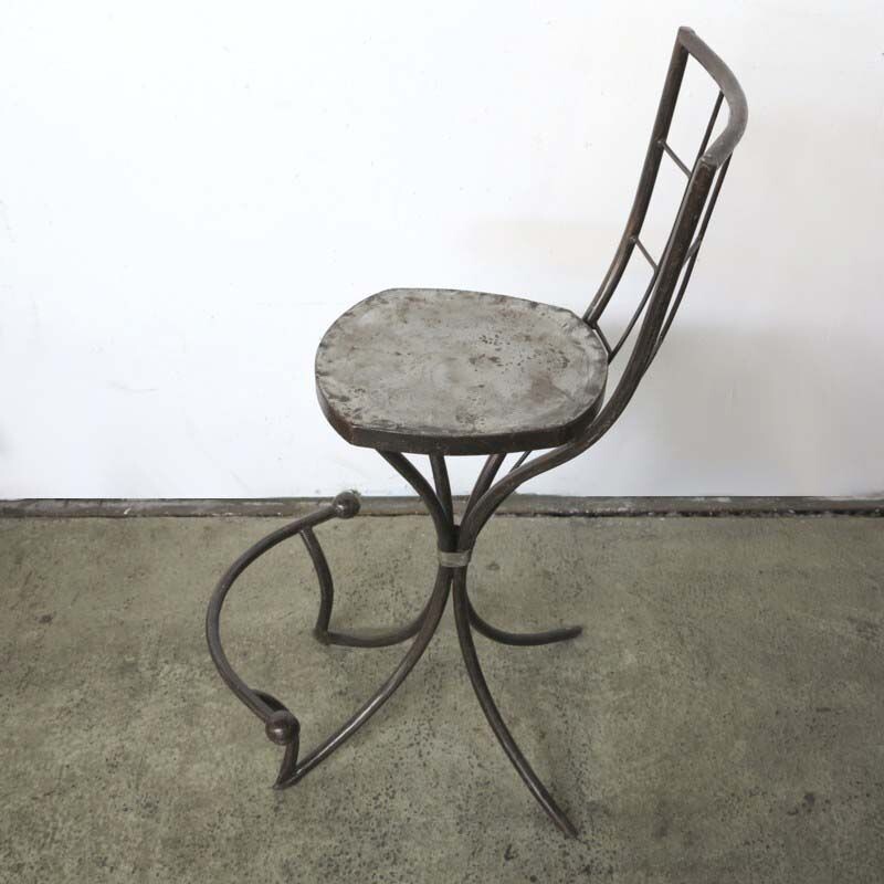 Par de cadeiras laterais metálicas industriais vintage 1950