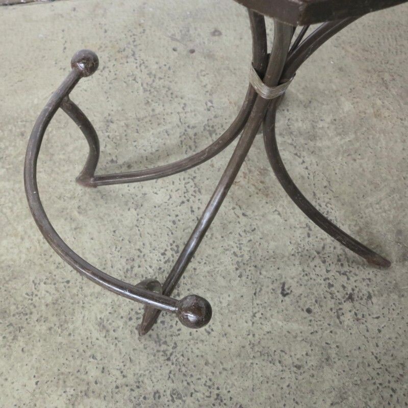 Pareja de sillas auxiliares industriales de metal vintage 1950