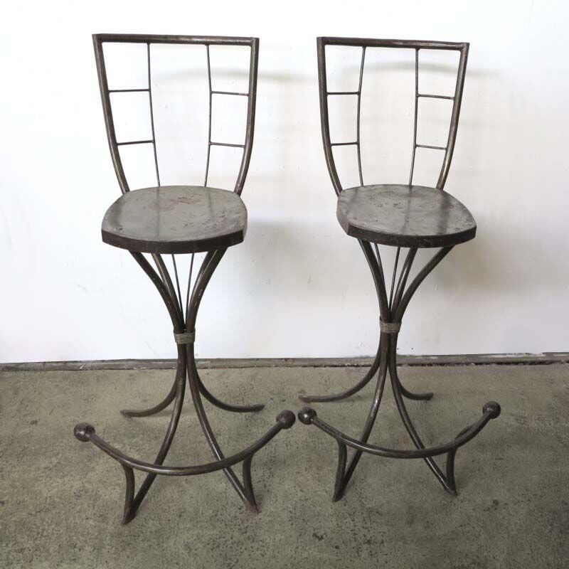 Pair of vintage Industrial Metal Side Chairs 1950s