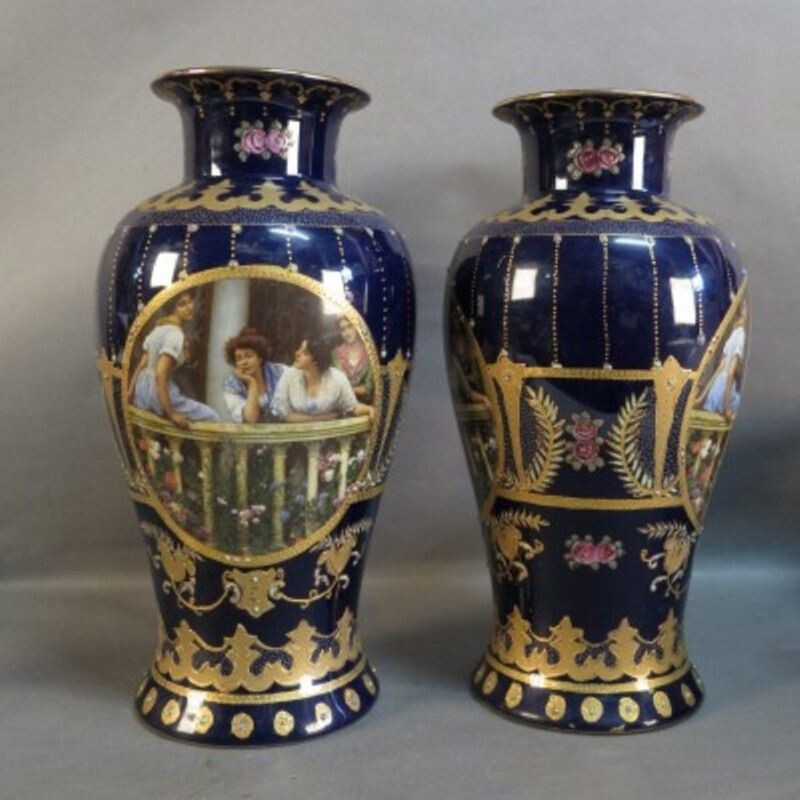 Coppia di vasi vintage Art Nouveau di Royal Limoges, 1900