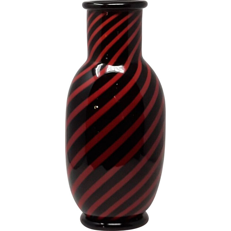 Vase vintage "Rosso Nero" par Archimede Seguso 1960
