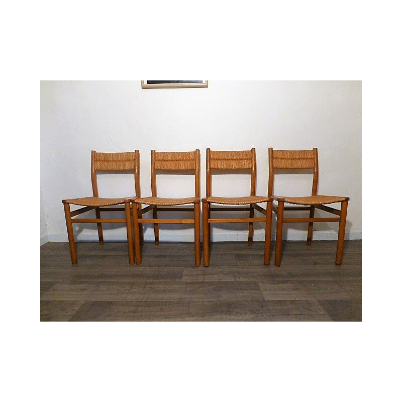 Lot de 4 chaises vintage de Pierre Gautier Delaye pour Weekend 1960