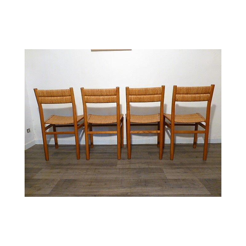Lot of 4 vintage chairs by Pierre Gautier Delaye for Weekend 1960s
