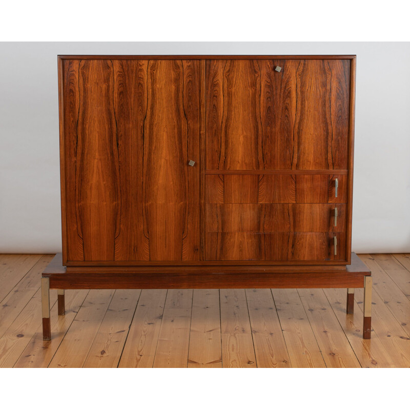 Vintage Rosewood Sideboard & Drinks Cabinet, French 1970s