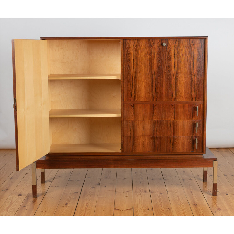 Vintage Rosewood Sideboard & Drinks Cabinet, French 1970s