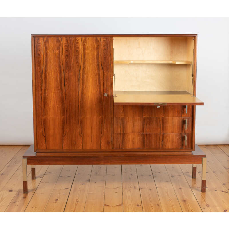 Vintage Rosewood Sideboard & Drinks Cabinet, French 1970s