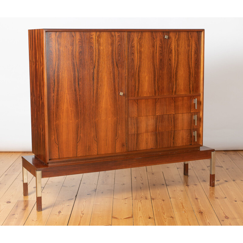 Vintage Rosewood Sideboard & Drinks Cabinet, French 1970s