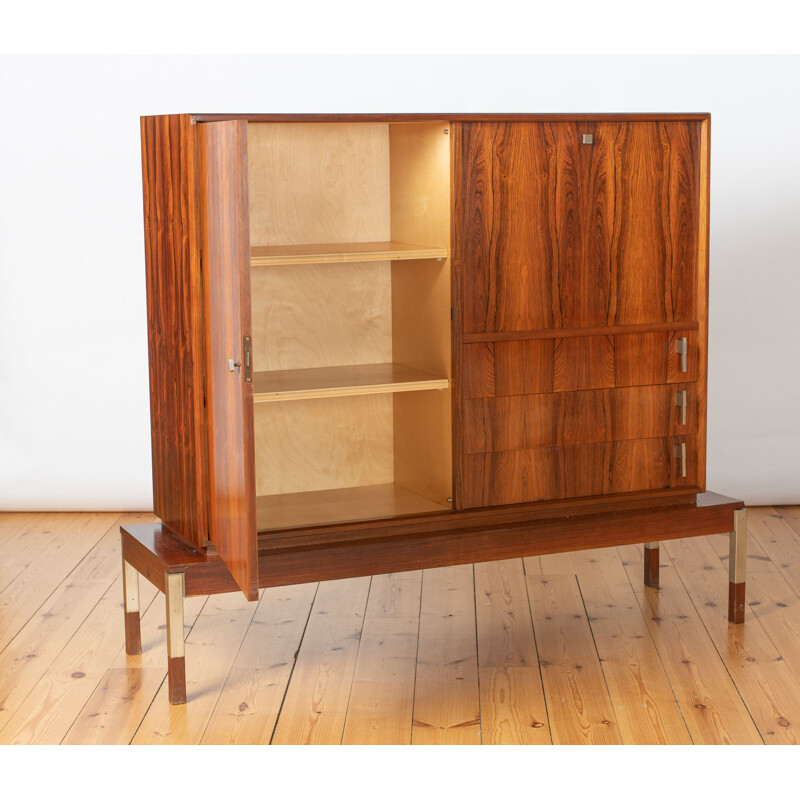 Vintage Rosewood Sideboard & Drinks Cabinet, French 1970s