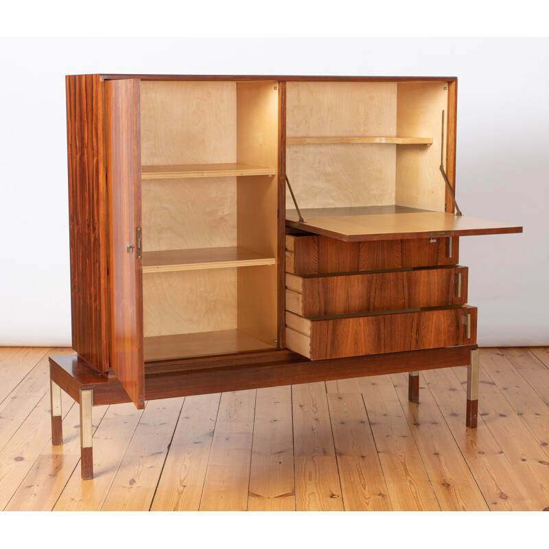 Vintage Rosewood Sideboard & Drinks Cabinet, French 1970s