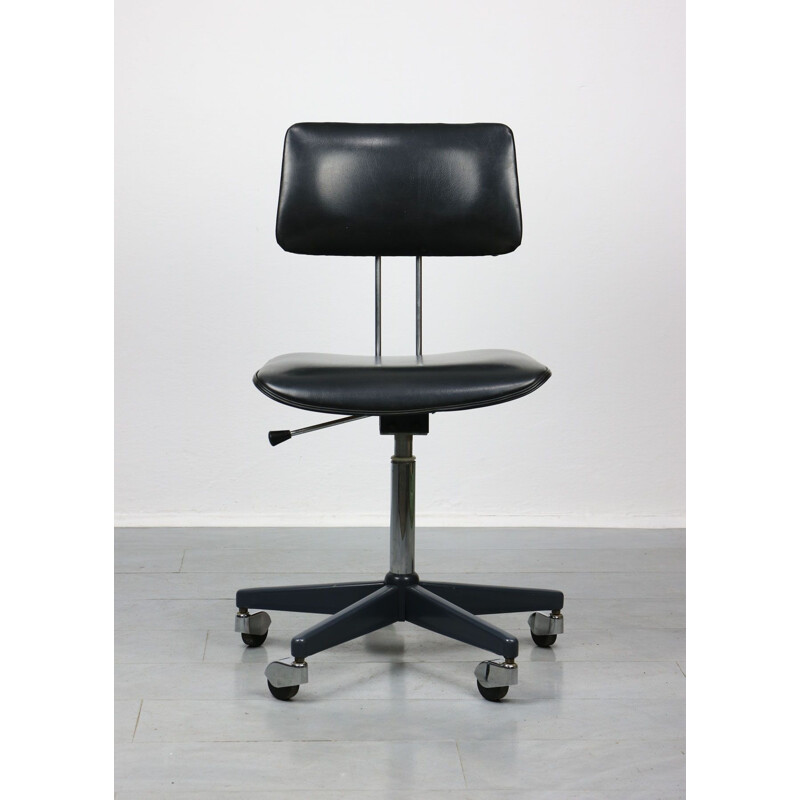 Vintage Office Swivel Chair in Black