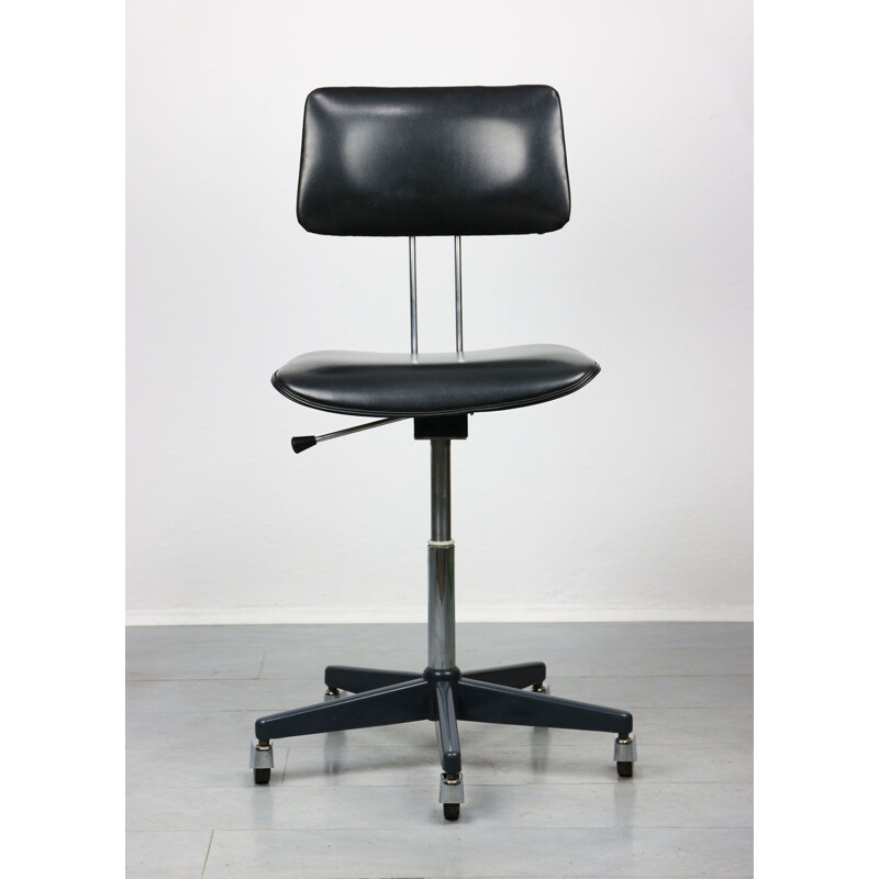 Vintage Office Swivel Chair in Black