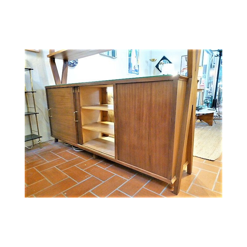 Vintage wooden divider and bookcase 1960s