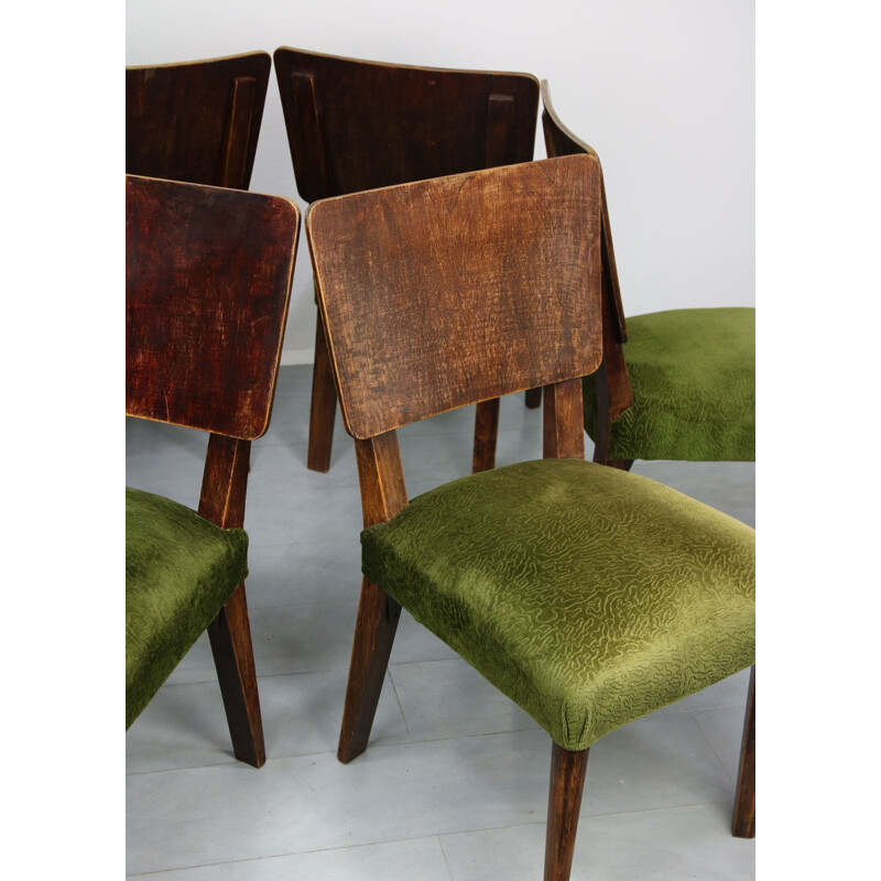 Lot de 6 chaises vintage Art Déco