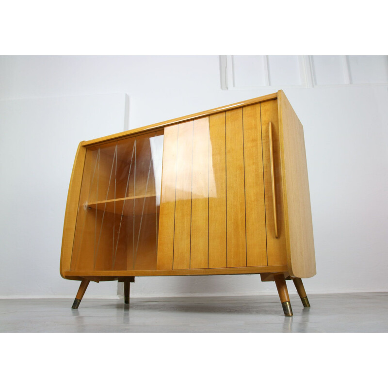 Mid-century Turntable LP Cabinet  Sideboard, 1950s