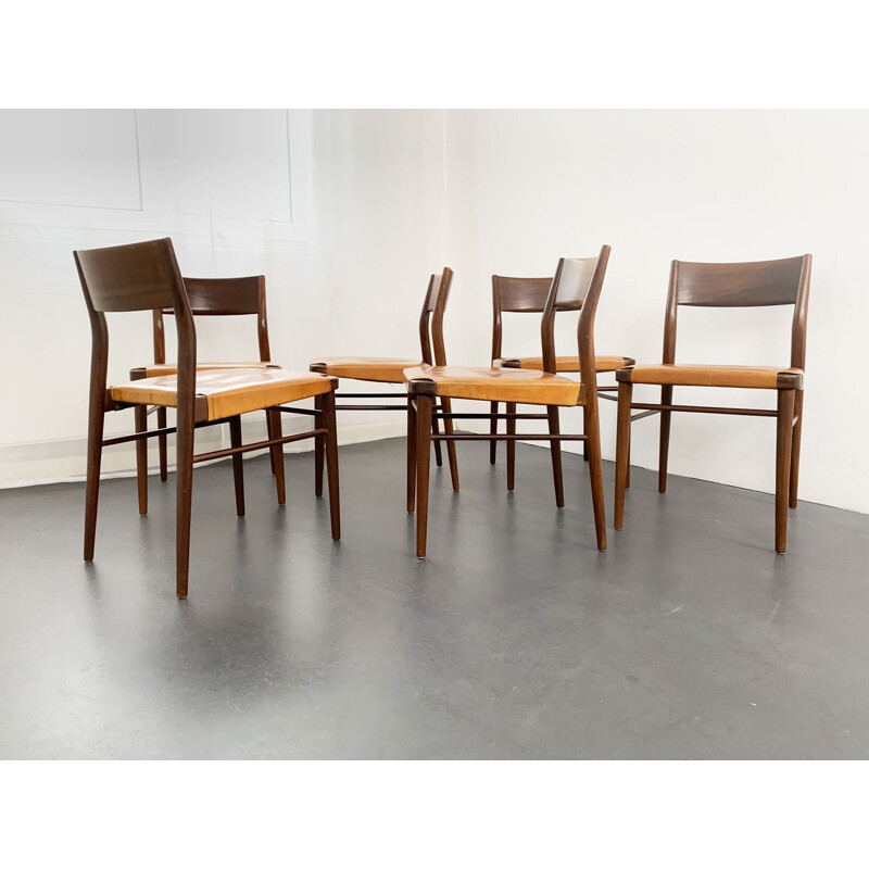 Set of 6 vintage Dining Chairs by Georg Leowald for Wilkhahn, Germany 1950s