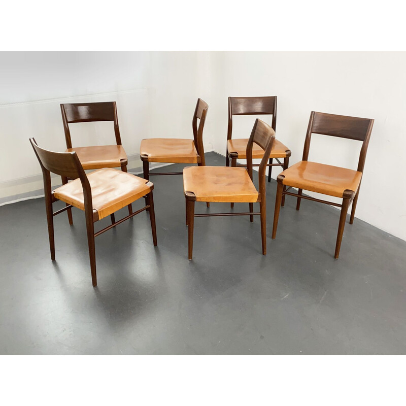 Set of 6 vintage Dining Chairs by Georg Leowald for Wilkhahn, Germany 1950s