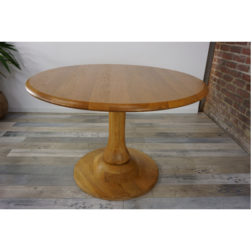 Vintage round wooden dining room table