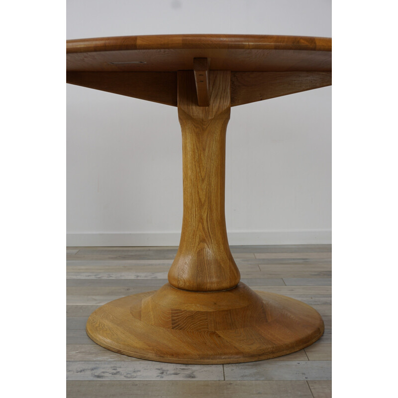 Vintage round wooden dining room table