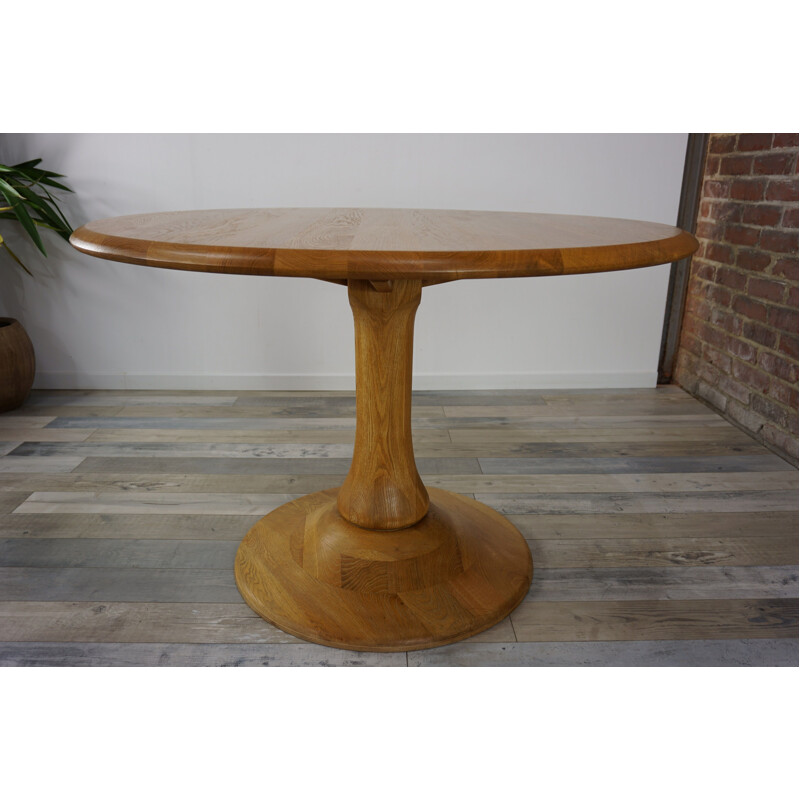 Vintage round wooden dining room table